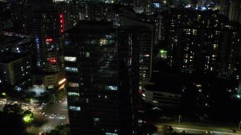 台州温岭建筑业大厦夜景DJI_0872视频素材