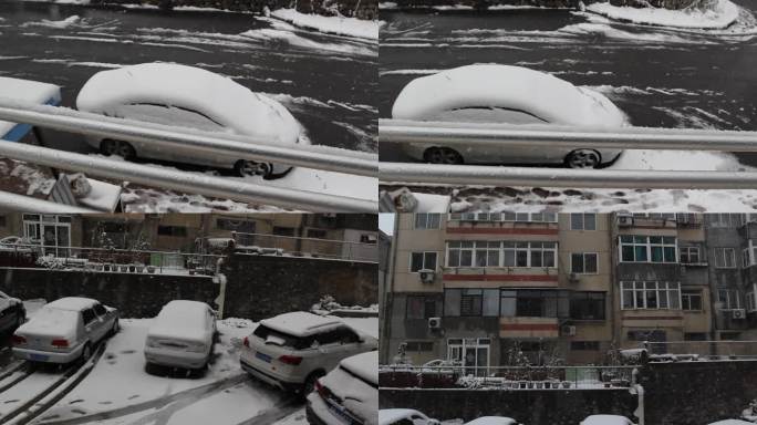 街头雪景 雪花