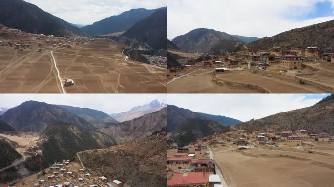 藏族民居 民族建筑 高原民居 航拍村落
