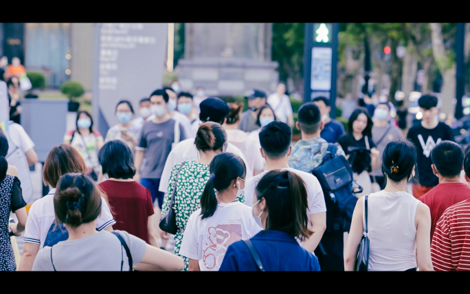 上海城市交通人群人来人往