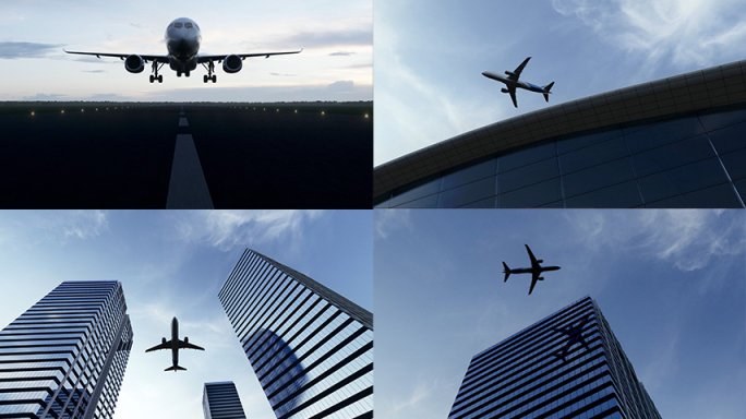 商务机场航空飞机起飞探索未来启航梦想远方