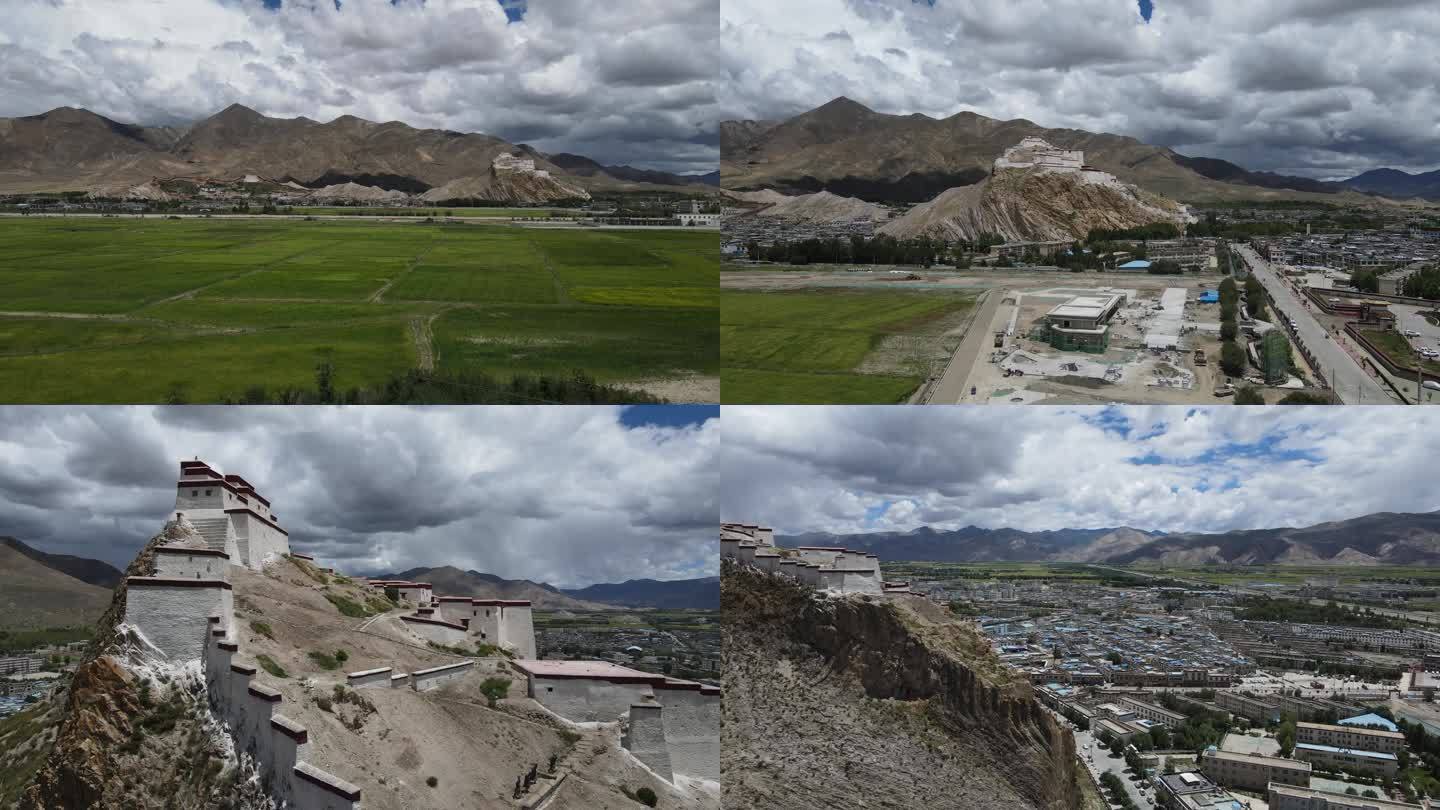 西藏日喀则 江孜宗山古堡 4K航拍