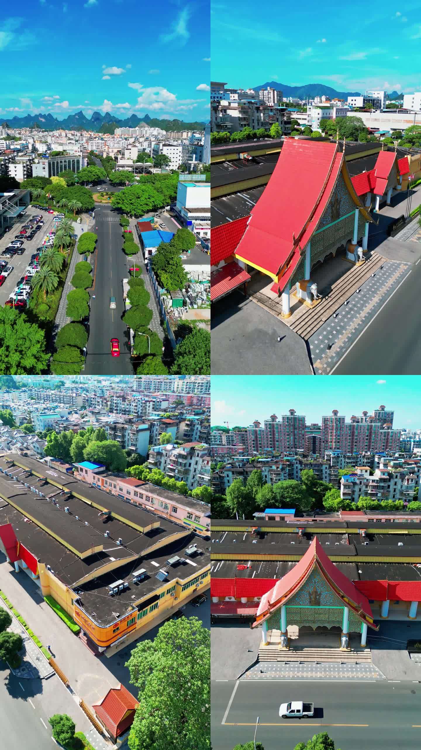 竖屏航拍桂林空明西路周边建筑2022新