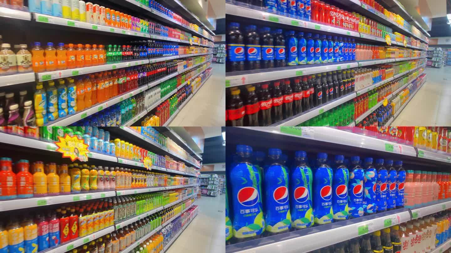 4K 超市货柜序列-饮料和水货品陈列