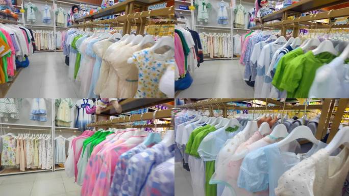 4K 超市货柜系列-童装陈列区 儿童服装