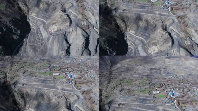 4K西藏山南市洛扎峡谷国道219弯道航拍