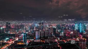 数字城市夜景视频素材