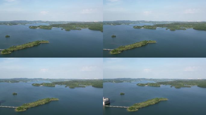 祖国大好河山湖北木兰湖5A景区航拍