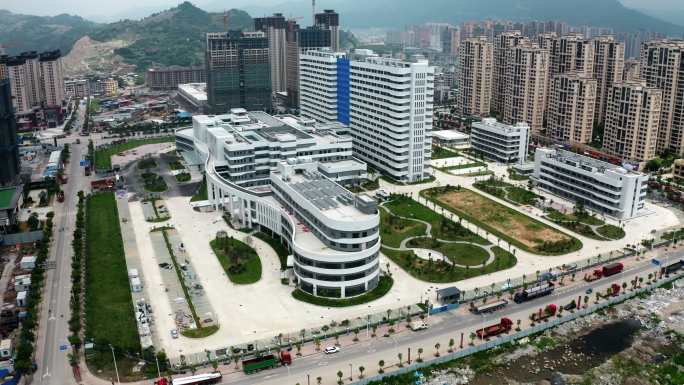 福建省宁德市建设中的霞浦县医院新院航拍