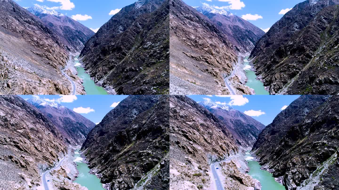 青藏高原 自然风景 航拍 河流