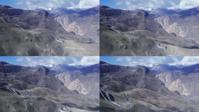4K西藏山南市洛扎峡谷国道219弯道航拍