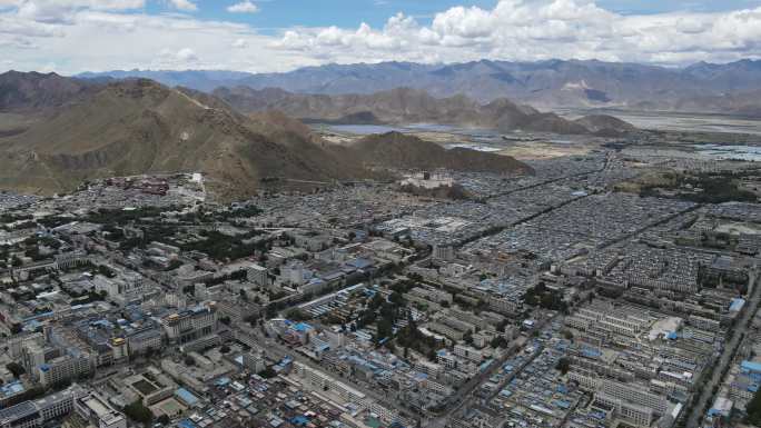西藏日喀则市区 4K航拍