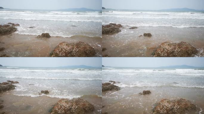 实拍大海海浪沙滩礁石 (5)