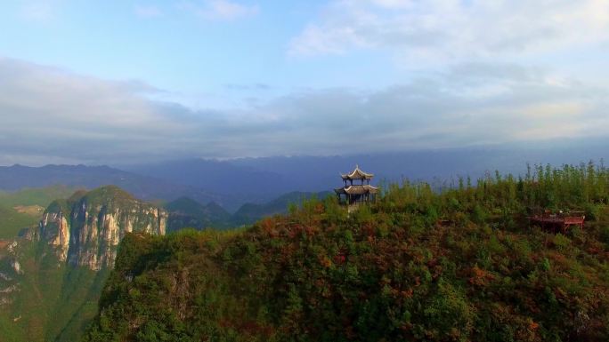 山顶 亭子 山 云阳 龙缸