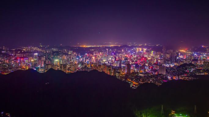 贵阳航拍夜景4K延时 城市延时摄影