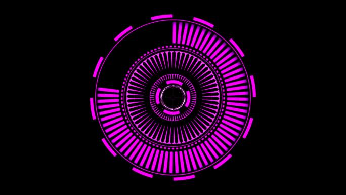4K高科技圆环通道视频紫色1
