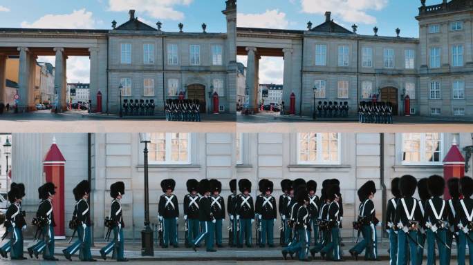 丹麦哥本哈根王宫阿美琳堡士兵换岗仪式
