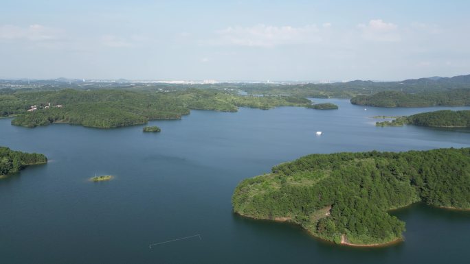 祖国大好河山湖北木兰湖5A景区航拍