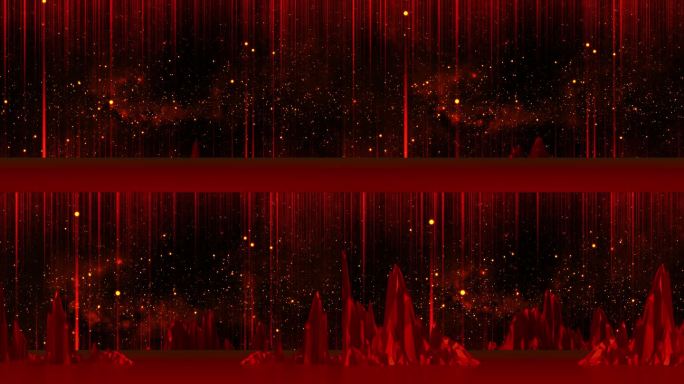 【4K时尚背景】红色宇宙星空虚幻山体生长