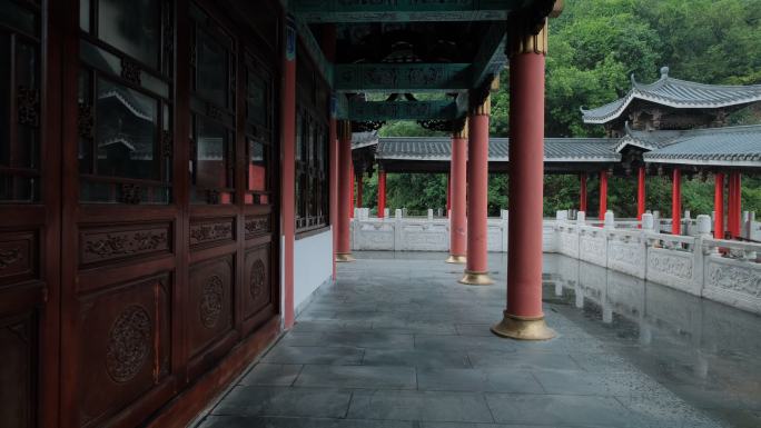 中式园林庭院古建筑长廊走廊
