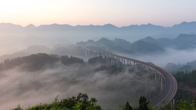 重庆周家山日出延时