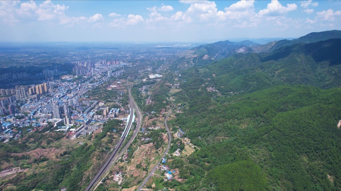 航拍华蓥市风景