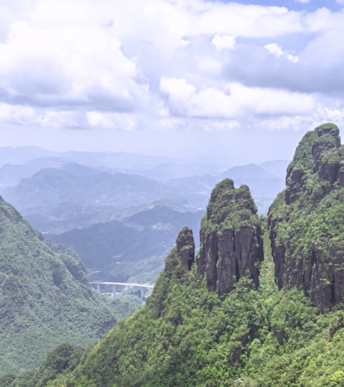 高清竖屏延时航拍平南北帝山