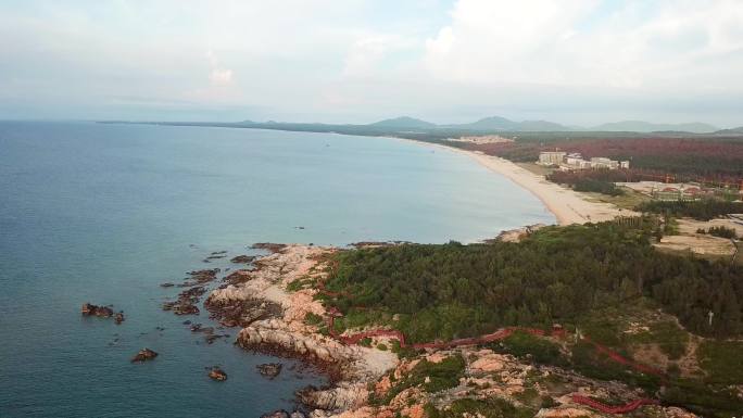 航拍海南省昌江棋子湾一线海景