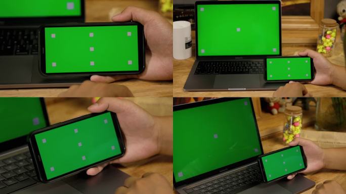 绿屏手机电脑可替换 绿幕抠像 横屏
