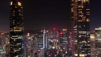 广州CBD珠江新城夜景视频素材