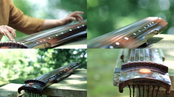 古琴 民乐乐器 弹琴视频 百年古琴