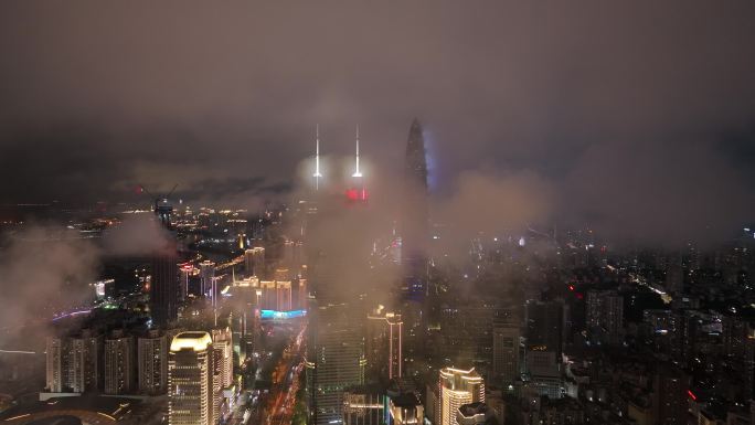 地王大厦夜景航拍