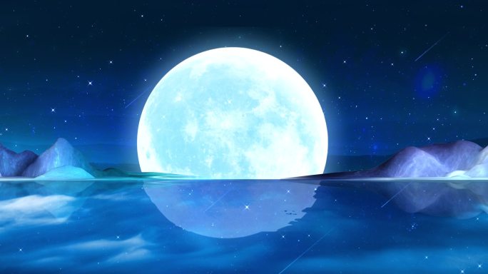 唯美山水月亮-02背景