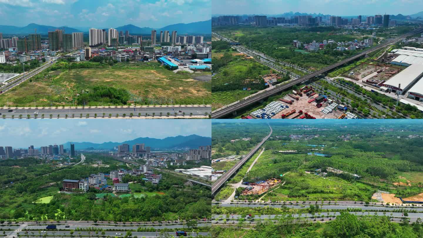 延时航拍桂林灵川区域桂林城北交通2022