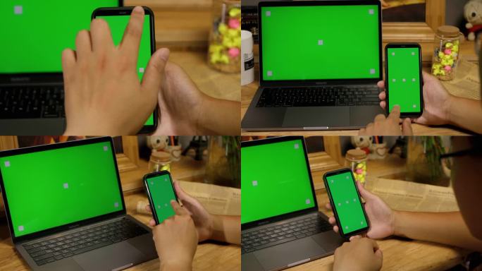 绿幕抠像 笔记本电脑 手机屏幕 竖屏