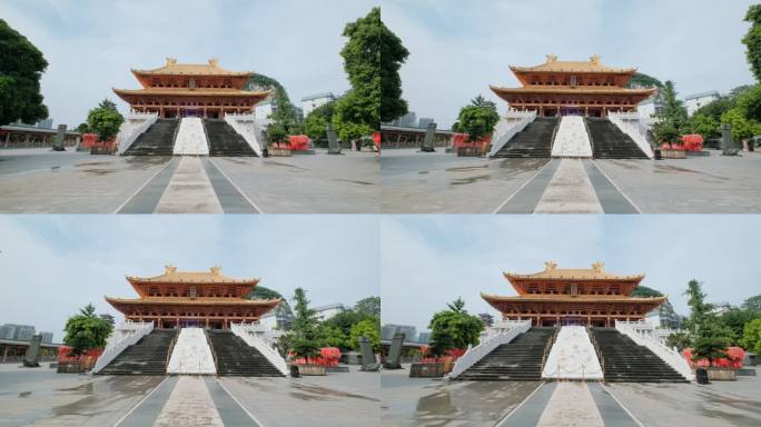 广西柳州文庙中式庭院宫殿大殿深宫后院