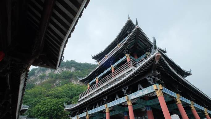 广西柳州文庙中式庭院宫殿大殿深宫后院