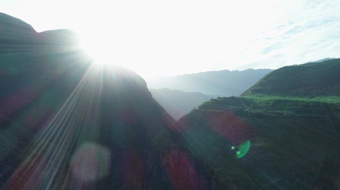 航拍大凉山大山