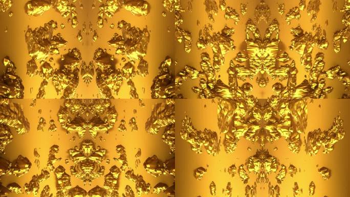 【4K时尚背景】黄金墙壁金碧辉煌图形几何