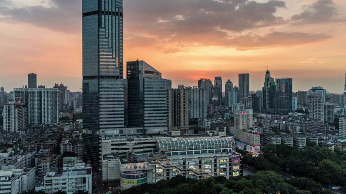 城市日落空镜