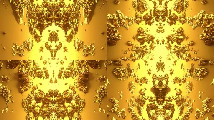 【4K时尚背景】金碧辉煌黄金镜像图形几何