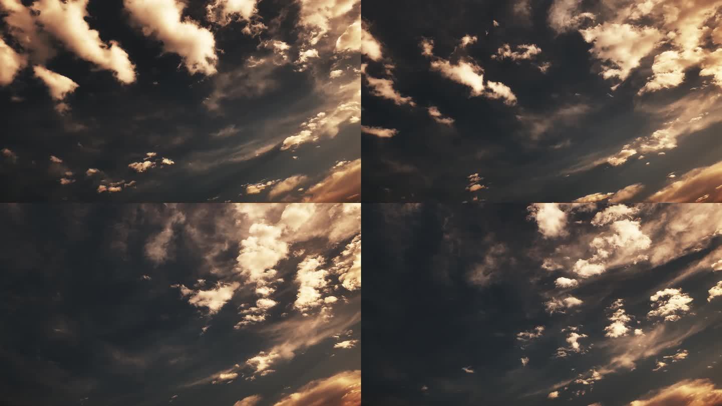 【HD天空】黄昏暗日天光云影碎云薄雾压抑