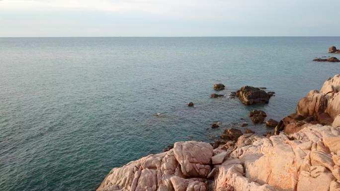 航拍海南省昌江棋子湾一线海景