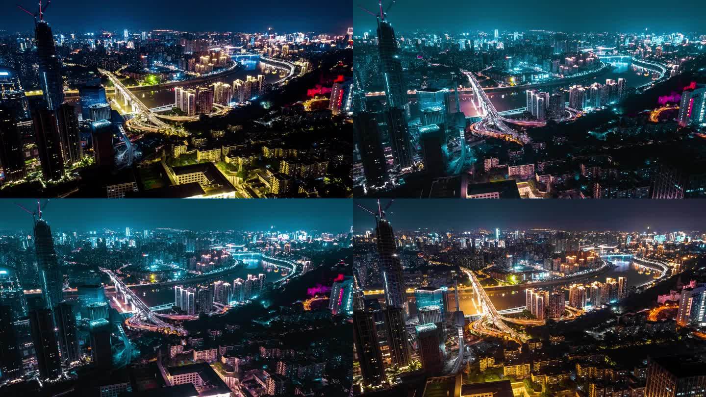 重庆嘉华大桥夜景延时