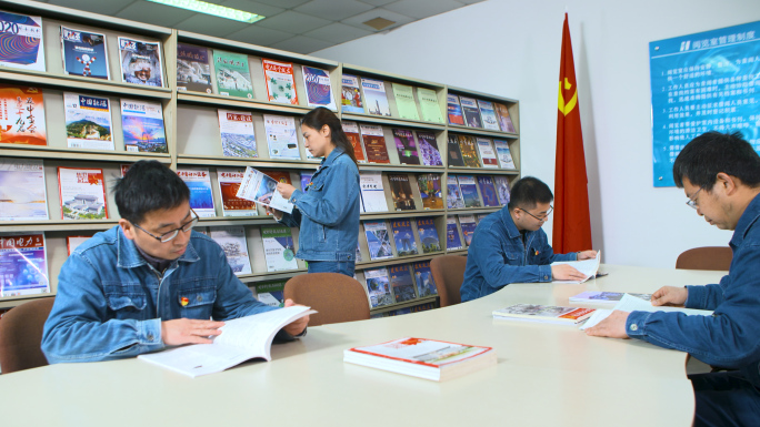 【有版权】4K企业员工图书馆学习室