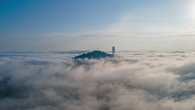 梧州白云山云海航拍延时视频素材