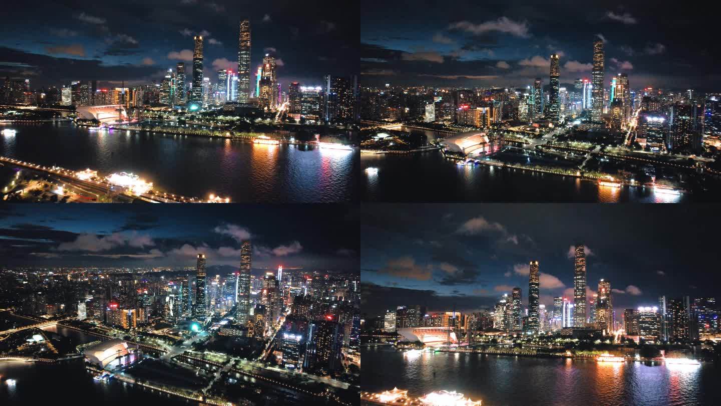 4K超高清航拍广州珠江两岸新中轴线空镜