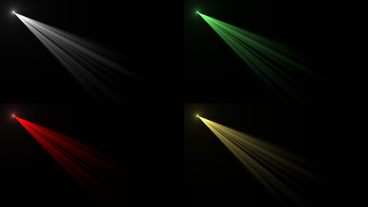 4K一束灯光六种颜色打开效果带通道