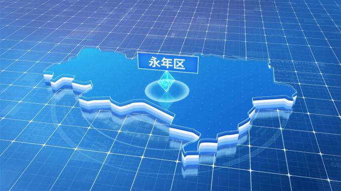 成安县蓝色科技感定位立体地图