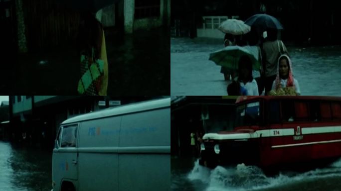 60年代菲律宾洪水内涝水漫街头